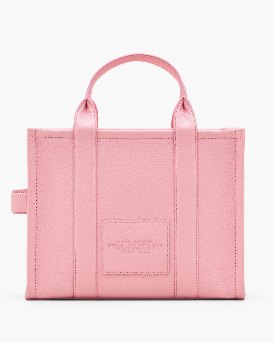 The Tote Bag Marc Jacobs The Leather Medium Tote Bag γυναικεια ροζ | 962538KIR