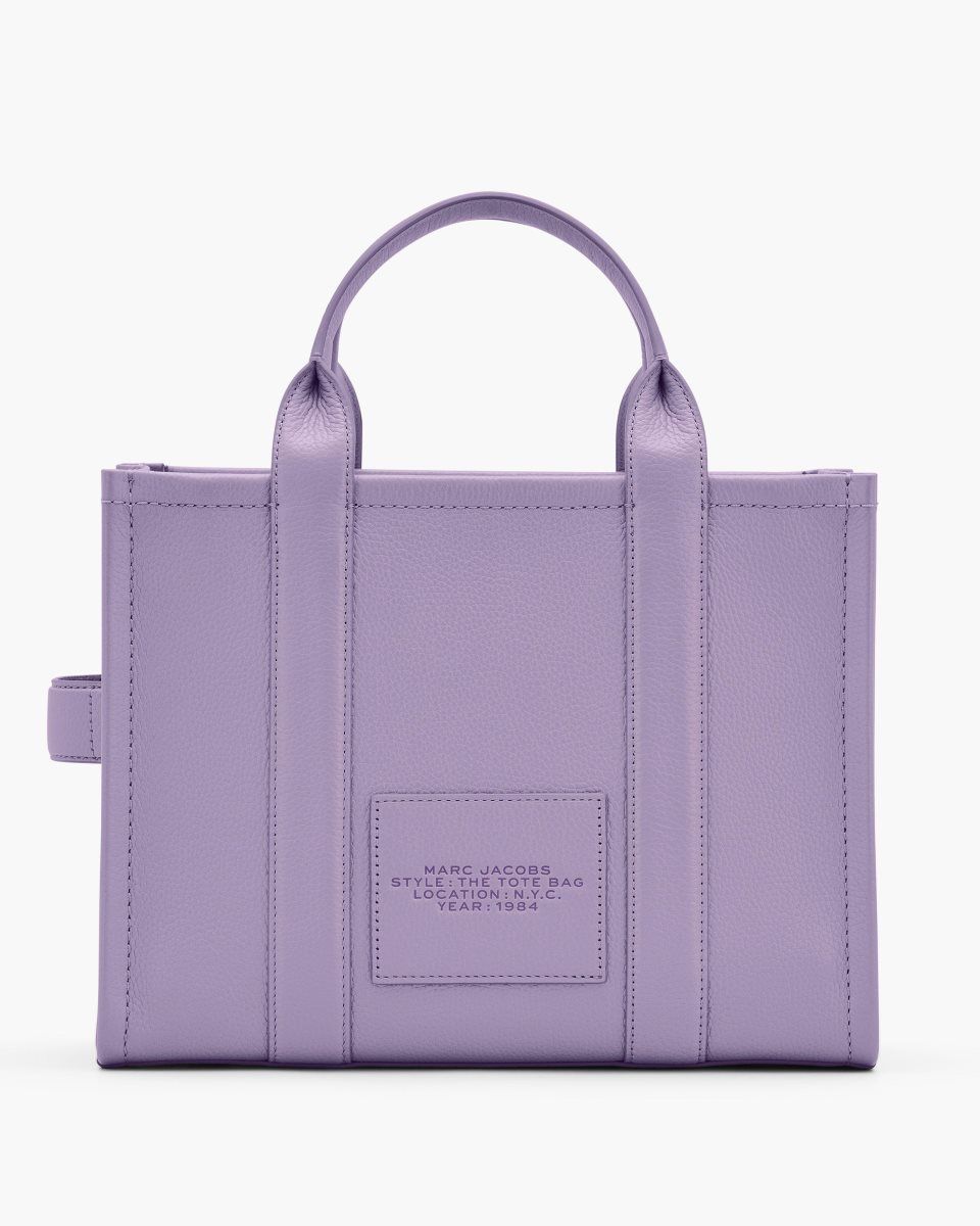 The Tote Bag Marc Jacobs The Leather Medium Tote Bag γυναικεια μωβ | 146590XUH