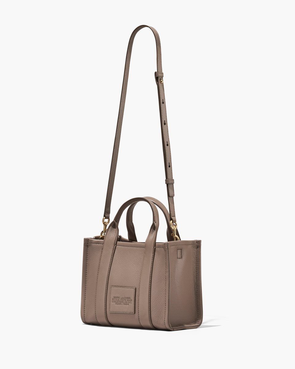 The Tote Bag Marc Jacobs The Leather Small Tote Bag γυναικεια Cement | 734129OCY