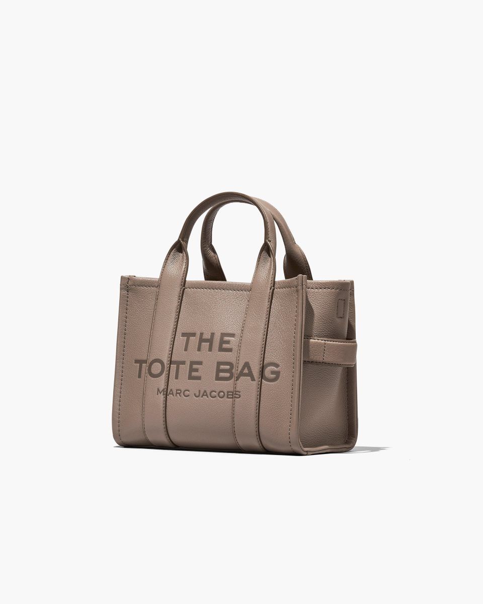 The Tote Bag Marc Jacobs The Leather Small Tote Bag γυναικεια Cement | 734129OCY