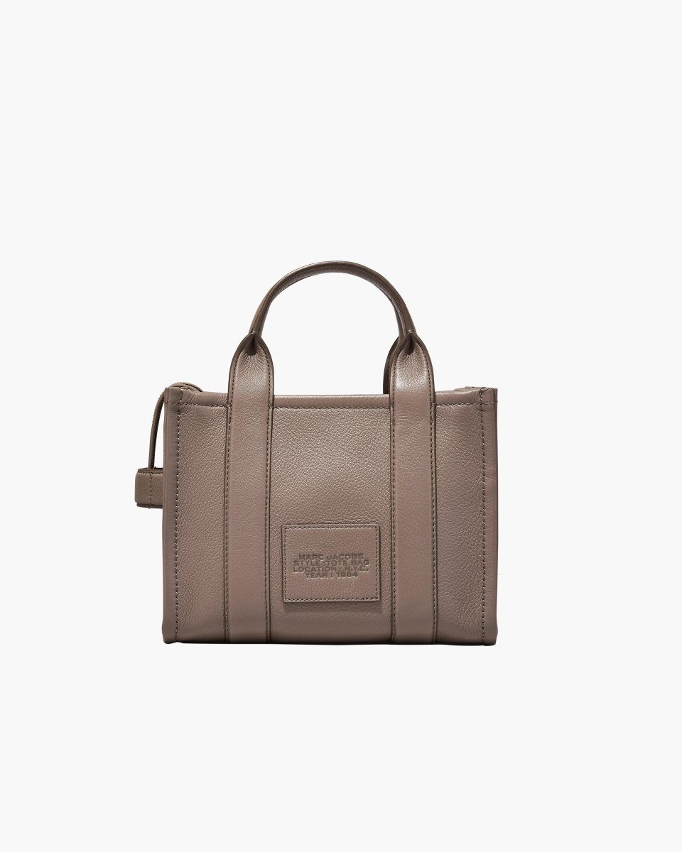 The Tote Bag Marc Jacobs The Leather Small Tote Bag γυναικεια Cement | 734129OCY