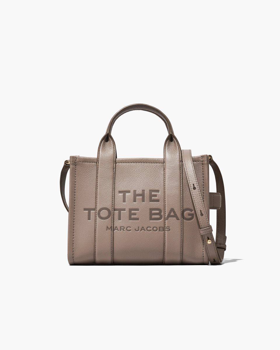 The Tote Bag Marc Jacobs The Leather Small Tote Bag γυναικεια Cement | 734129OCY