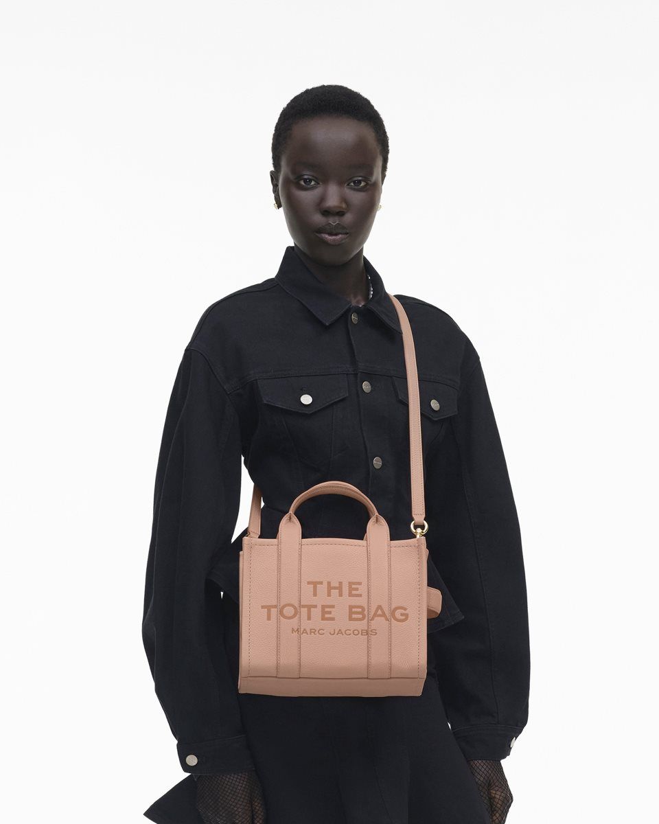 The Tote Bag Marc Jacobs The Leather Small Tote Bag γυναικεια ροζ | 891057WEC