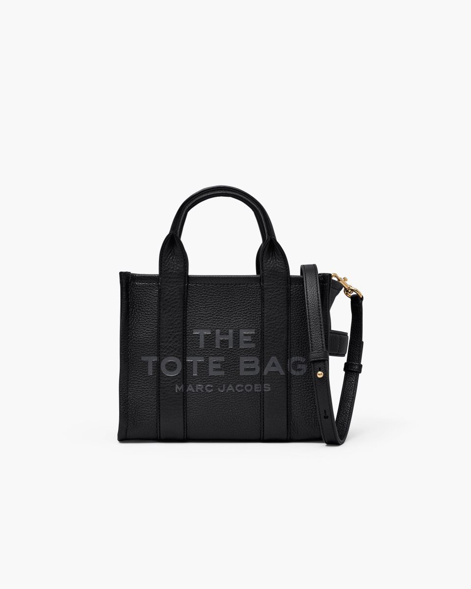 The Tote Bag Marc Jacobs The Leather Small Tote Bag γυναικεια μαυρα | 083249QYI