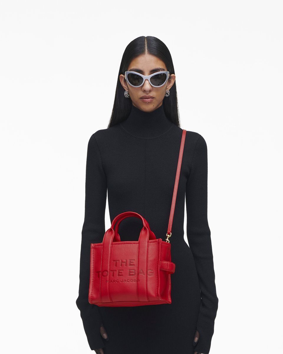 The Tote Bag Marc Jacobs The Leather Small Tote Bag γυναικεια κοκκινα | 154786RVE