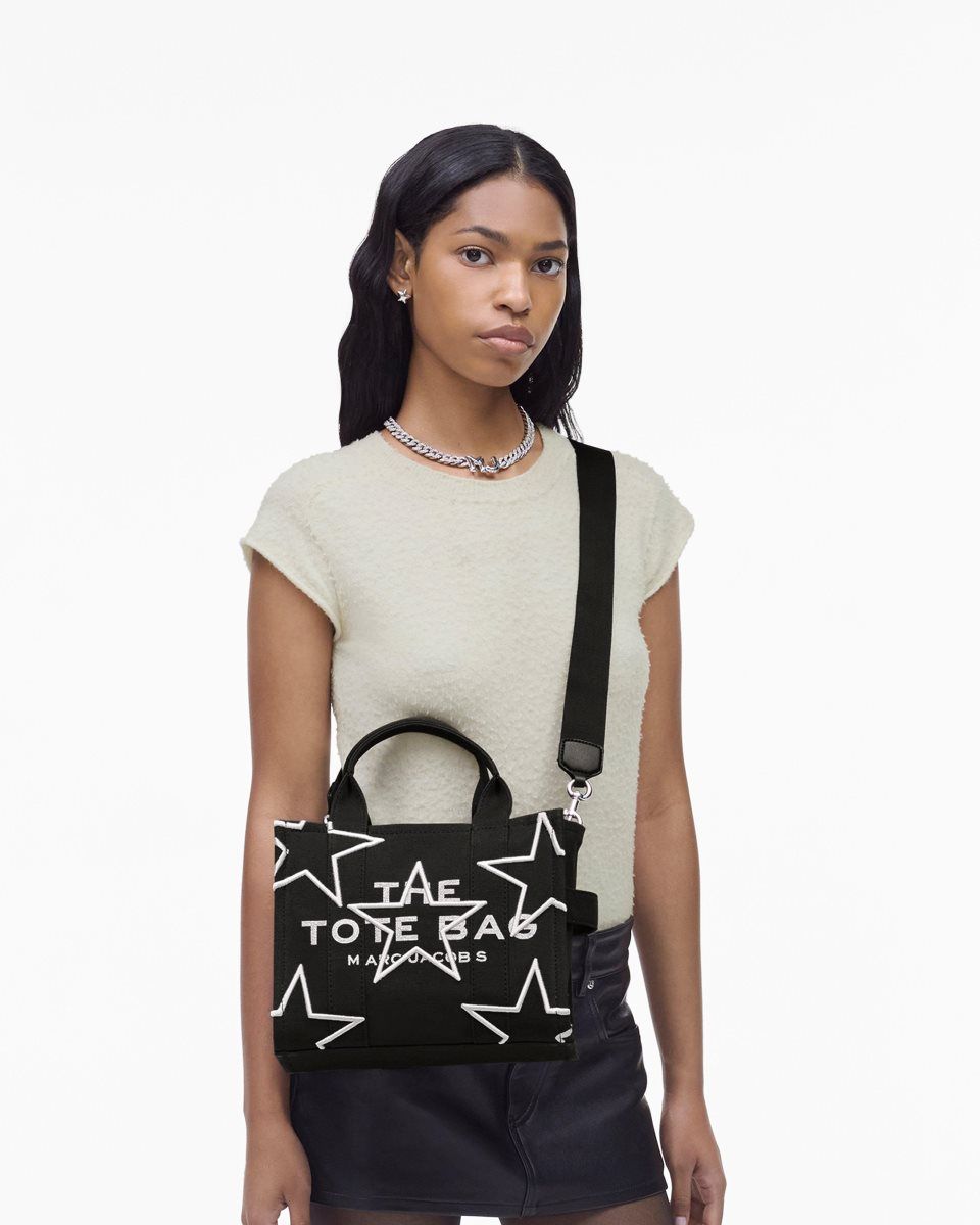 The Tote Bag Marc Jacobs The Star Canvas Small Tote Bag γυναικεια μαυρα | 189725SEP