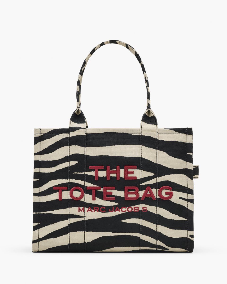 The Tote Bag Marc Jacobs The Zebra Canvas Large Tote Bag γυναικεια μαυρα ασπρα | 384019WOR