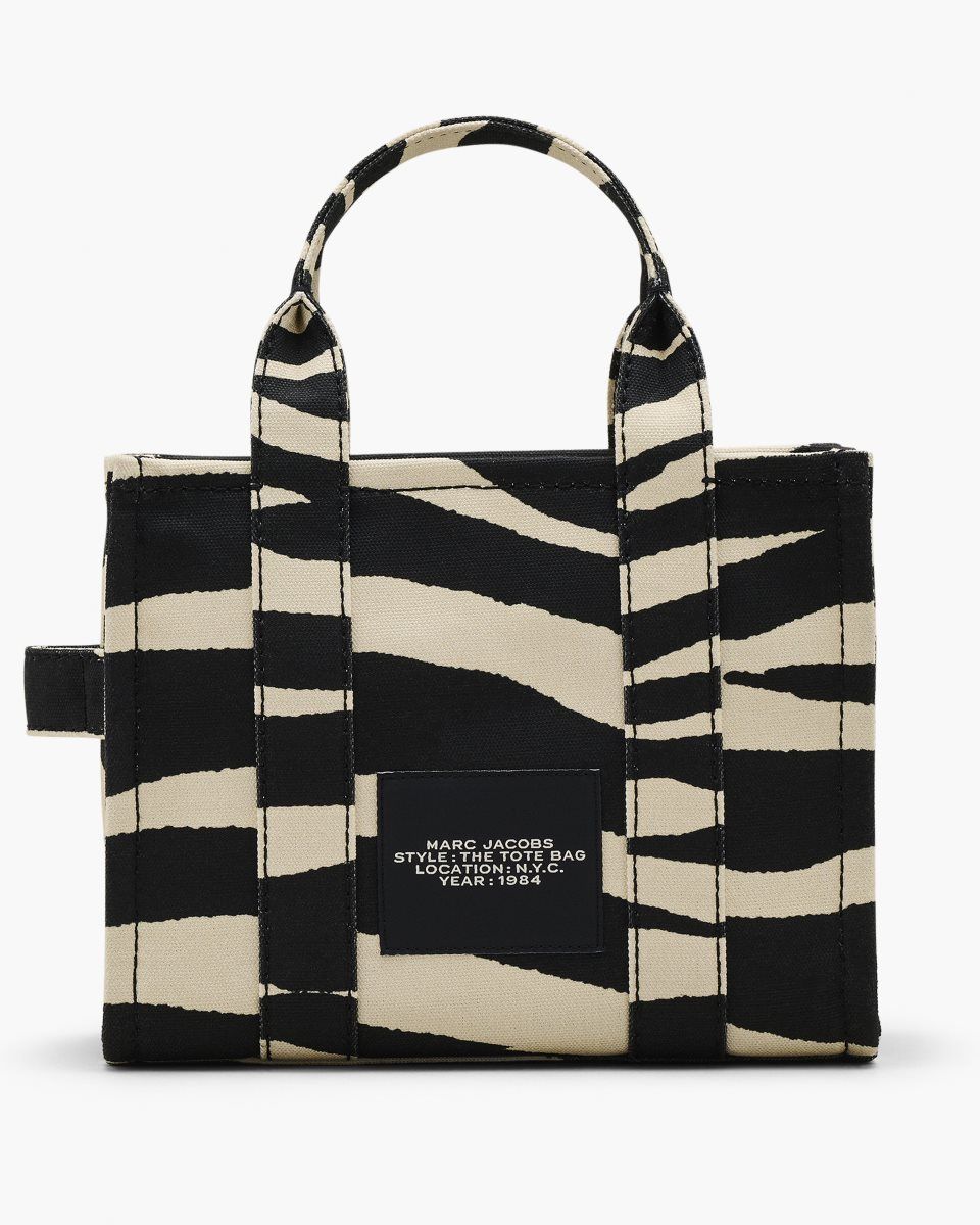 The Tote Bag Marc Jacobs The Zebra Canvas Small Tote Bag γυναικεια μαυρα ασπρα | 674321DMO