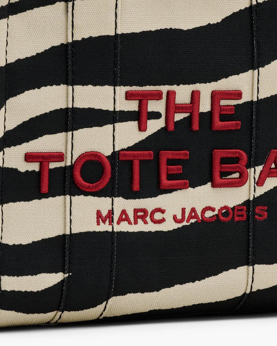 The Tote Bag Marc Jacobs The Zebra Canvas Small Tote Bag γυναικεια μαυρα ασπρα | 674321DMO