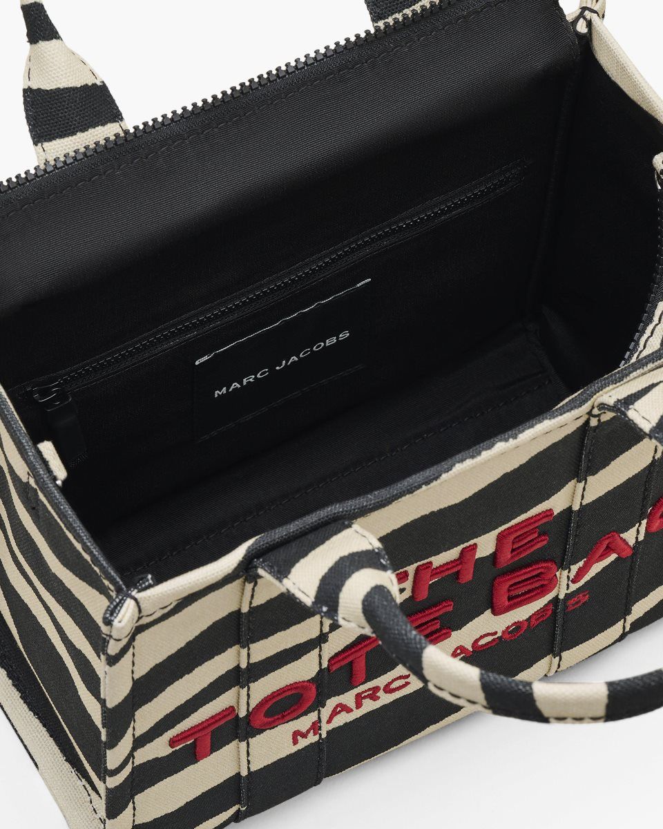 The Tote Bag Marc Jacobs The Zebra Canvas Small Tote Bag γυναικεια μαυρα ασπρα | 674321DMO