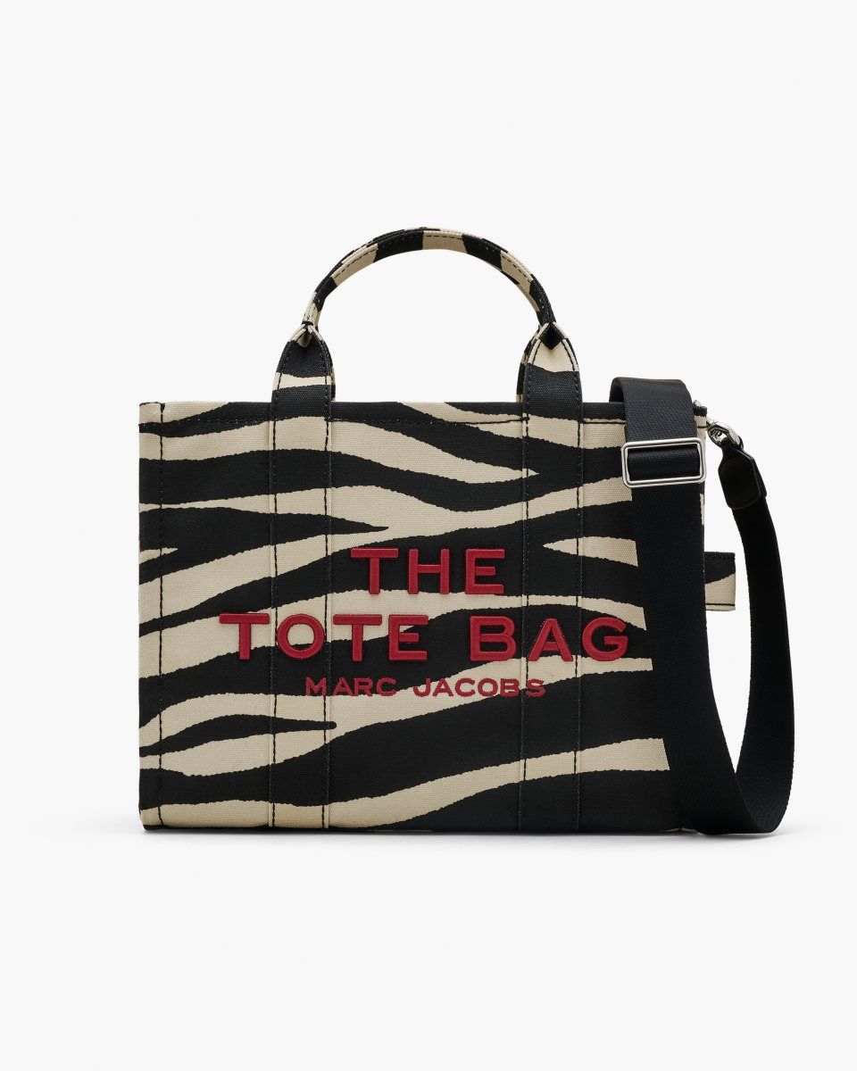 The Tote Bag Marc Jacobs The Zebra Canvas Medium Tote Bag γυναικεια μαυρα ασπρα | 123768KPQ