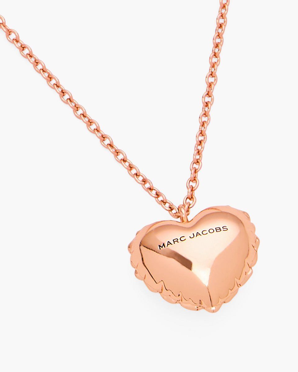 Κολιε Marc Jacobs Balloon Heart Necklace γυναικεια ροζ χρυσο χρωμα | 739681NBZ