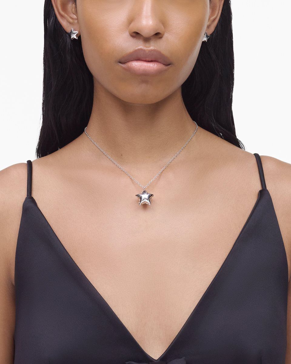 Κολιε Marc Jacobs Balloon Star Necklace γυναικεια ανοιχτο ασημι | 256830PSY