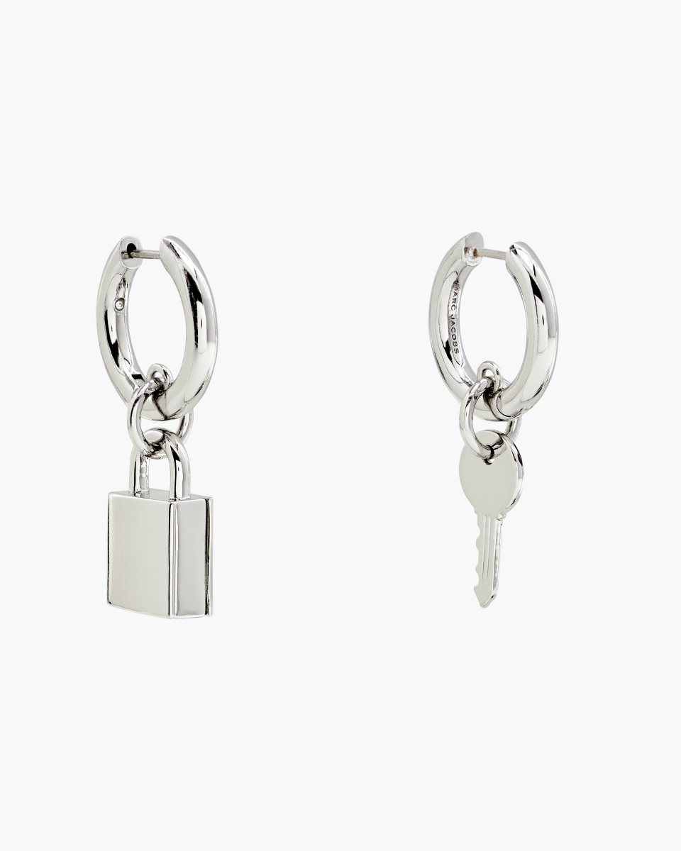 Σκουλαρικια Marc Jacobs Friendship Padlock Earrings γυναικεια ανοιχτο ασημι | 589126BVA