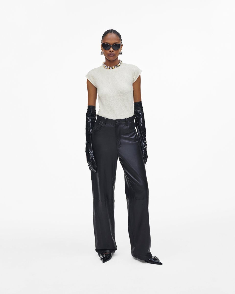 παντελονι Marc Jacobs Oversized Leather Pant γυναικεια μαυρα | 397582BYC