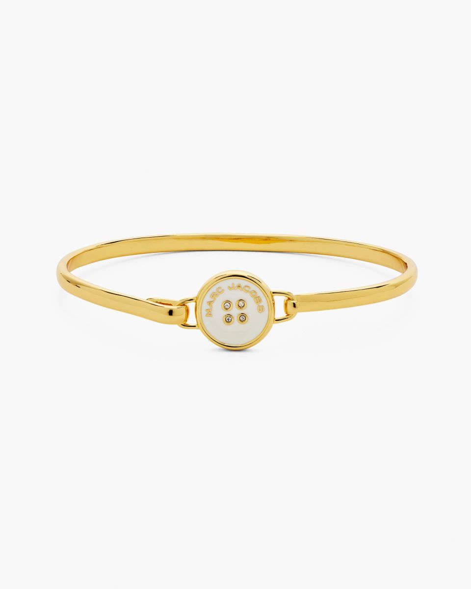 Βραχιολια Marc Jacobs The Button Hinge Bracelet γυναικεια χρυσο χρωμα κρέμα | 423590UPM