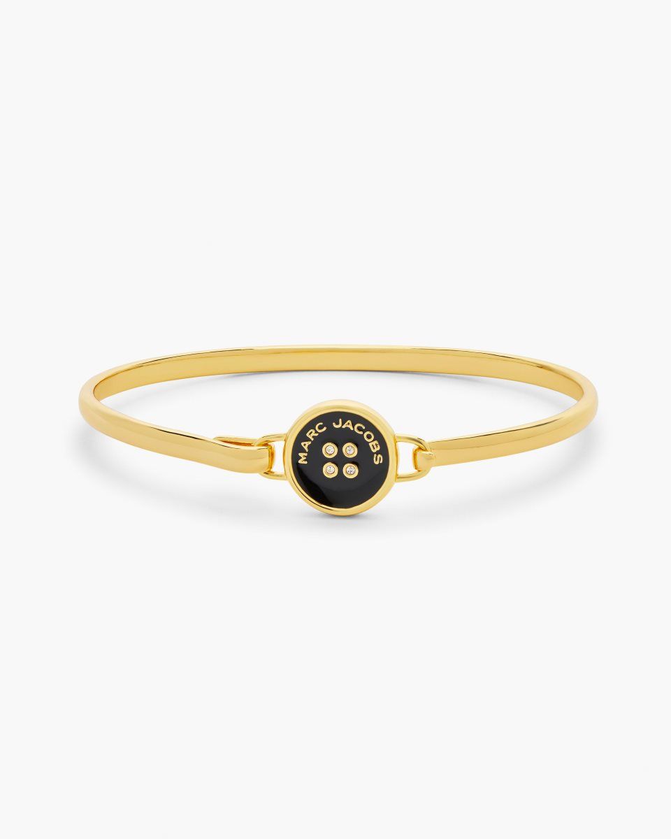 Βραχιολια Marc Jacobs The Button Hinge Bracelet γυναικεια χρυσο χρωμα μαυρα | 923506BIO