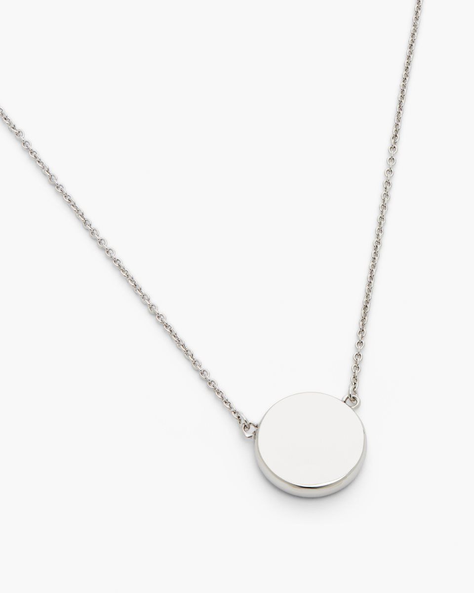 Κολιε Marc Jacobs The Button Pendant Necklace γυναικεια ασημι μαυρα | 056412WRU