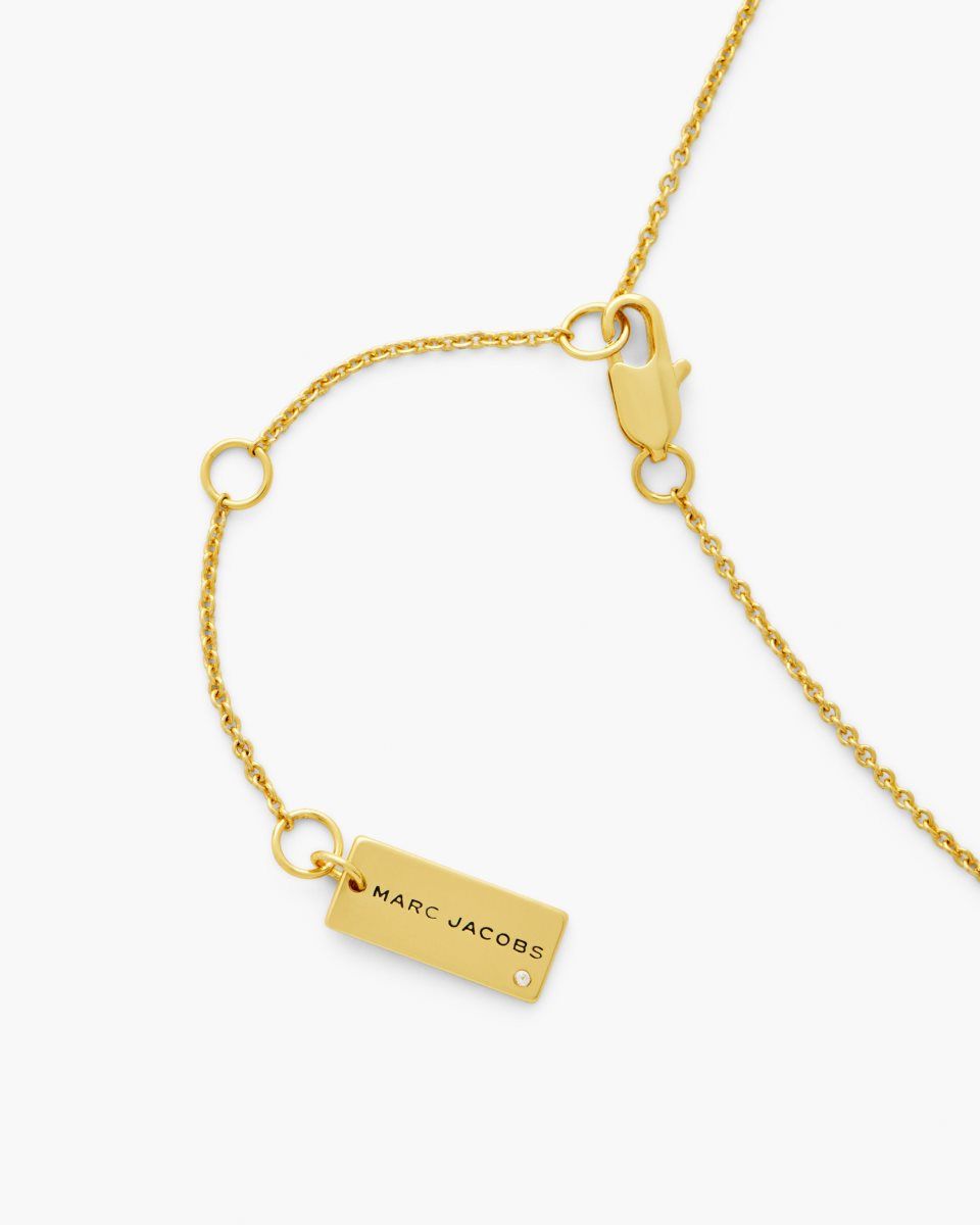 Κολιε Marc Jacobs The Button Pendant Necklace γυναικεια χρυσο χρωμα μαυρα | 138572IBU