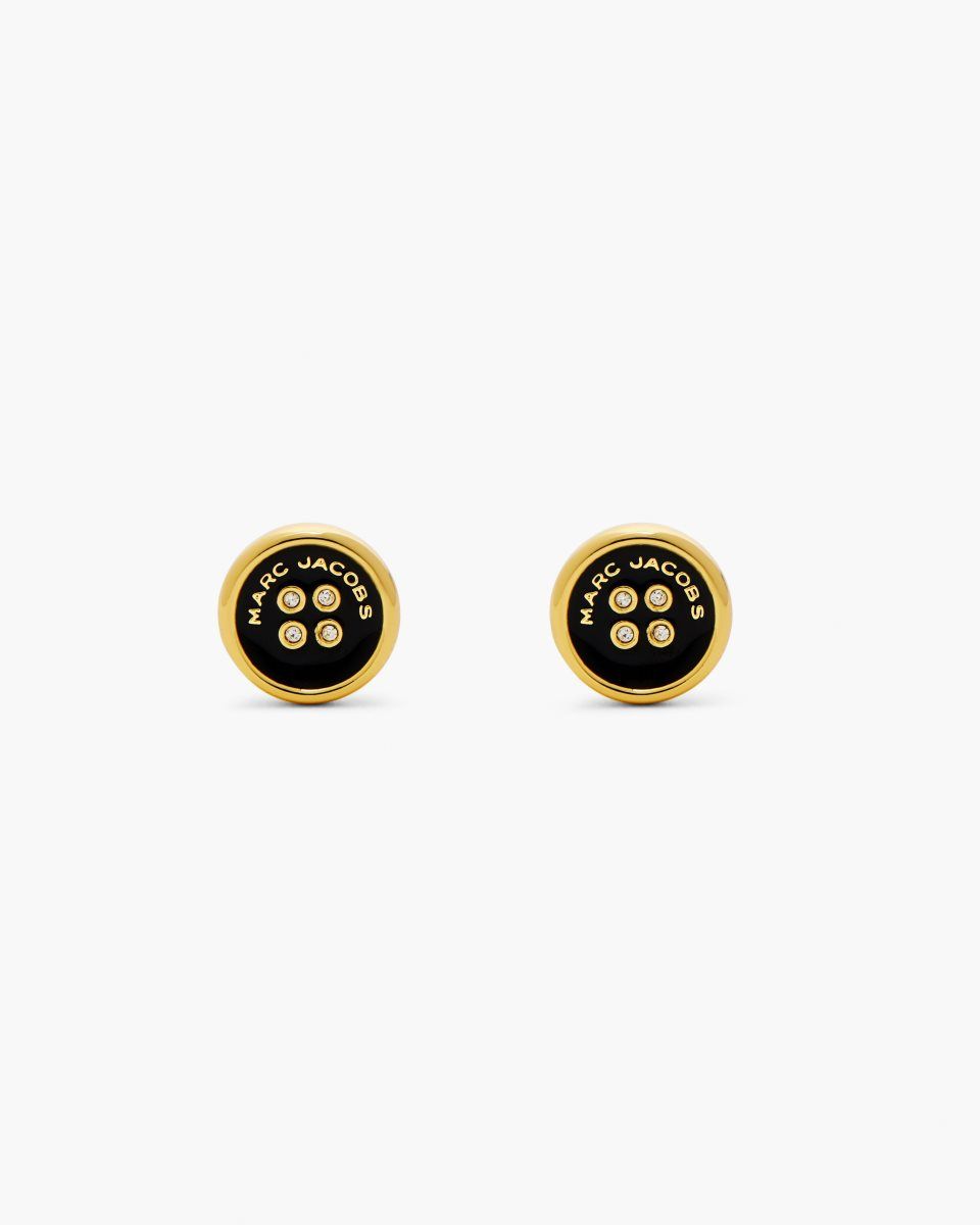 Σκουλαρικια Marc Jacobs The Button Stud Earrings γυναικεια χρυσο χρωμα μαυρα | 859361FJM