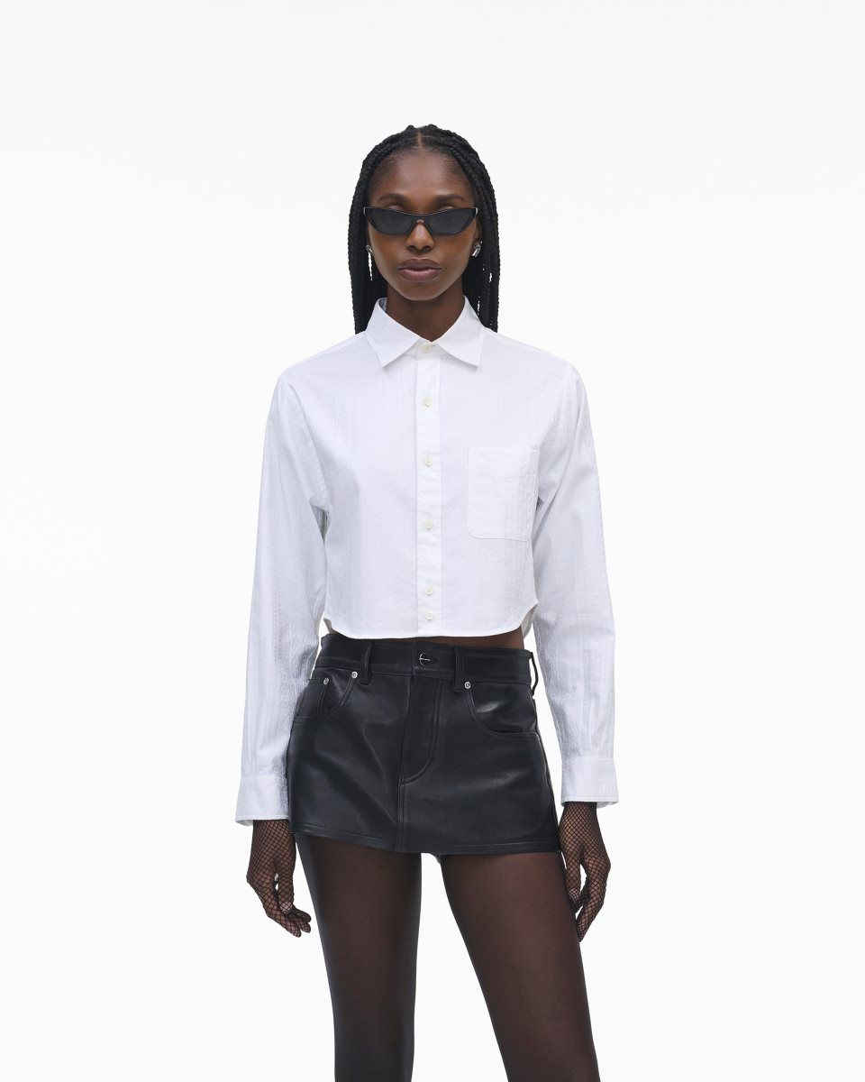 Αριστος Marc Jacobs The Cropped Femme Shirt γυναικεια ασπρα | 425076YQG