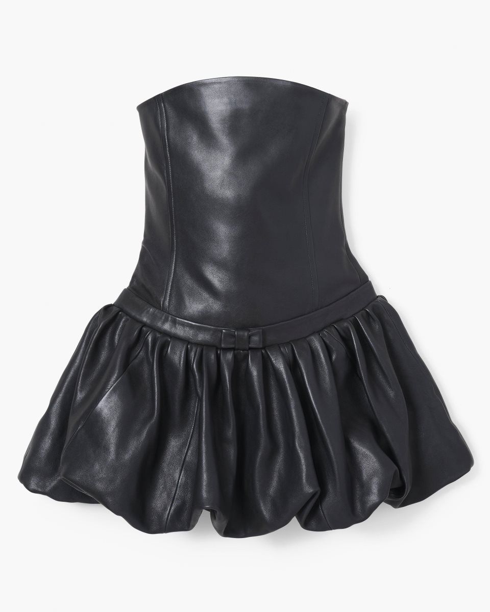 Φορεμα Marc Jacobs The Leather Bubble Dress γυναικεια μαυρα | 820539VOR