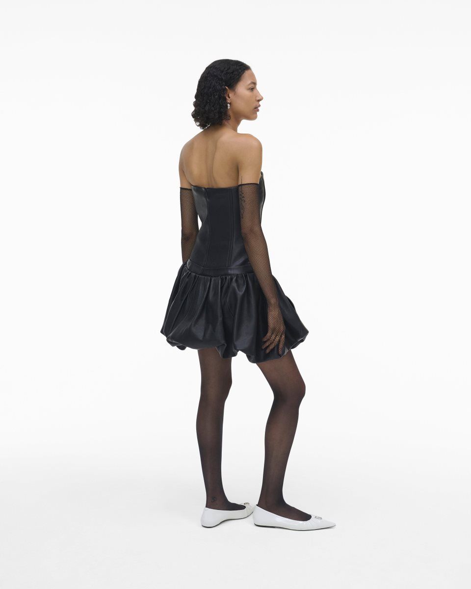 Φορεμα Marc Jacobs The Leather Bubble Dress γυναικεια μαυρα | 820539VOR