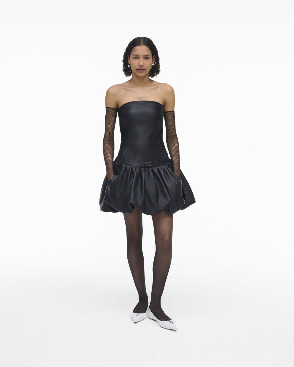 Φορεμα Marc Jacobs The Leather Bubble Dress γυναικεια μαυρα | 820539VOR