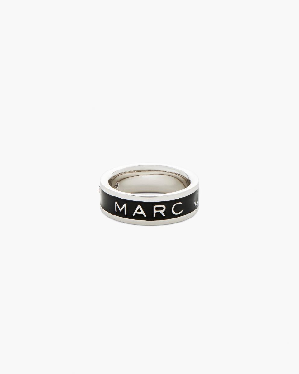 Δαχτυλιδια Marc Jacobs The Marc Jacobs Enamel Ring γυναικεια ασημι μαυρα | 183459AQH