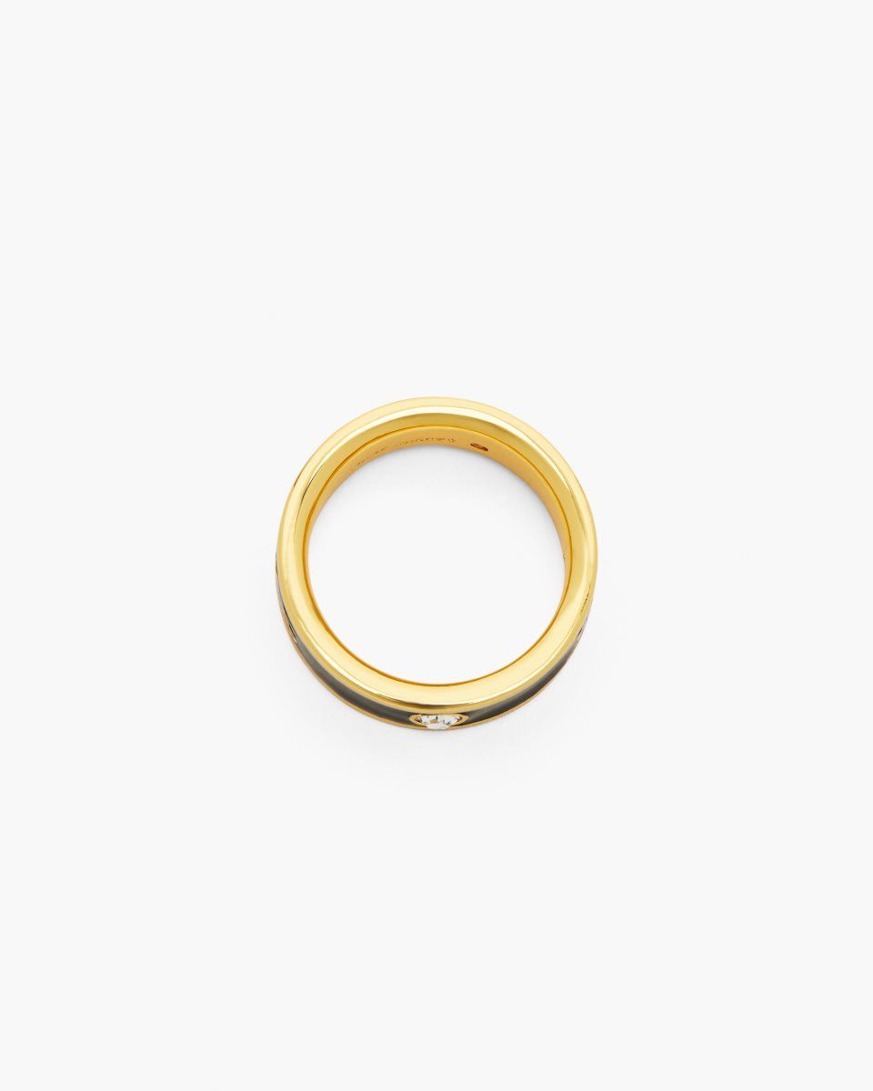 Δαχτυλιδια Marc Jacobs The Marc Jacobs Enamel Ring γυναικεια χρυσο χρωμα μαυρα | 368495TSC