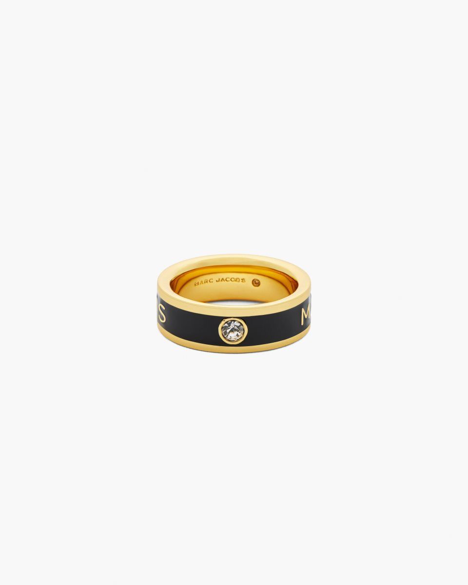 Δαχτυλιδια Marc Jacobs The Marc Jacobs Enamel Ring γυναικεια χρυσο χρωμα μαυρα | 368495TSC