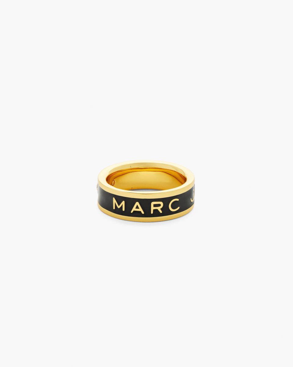 Δαχτυλιδια Marc Jacobs The Marc Jacobs Enamel Ring γυναικεια χρυσο χρωμα μαυρα | 368495TSC