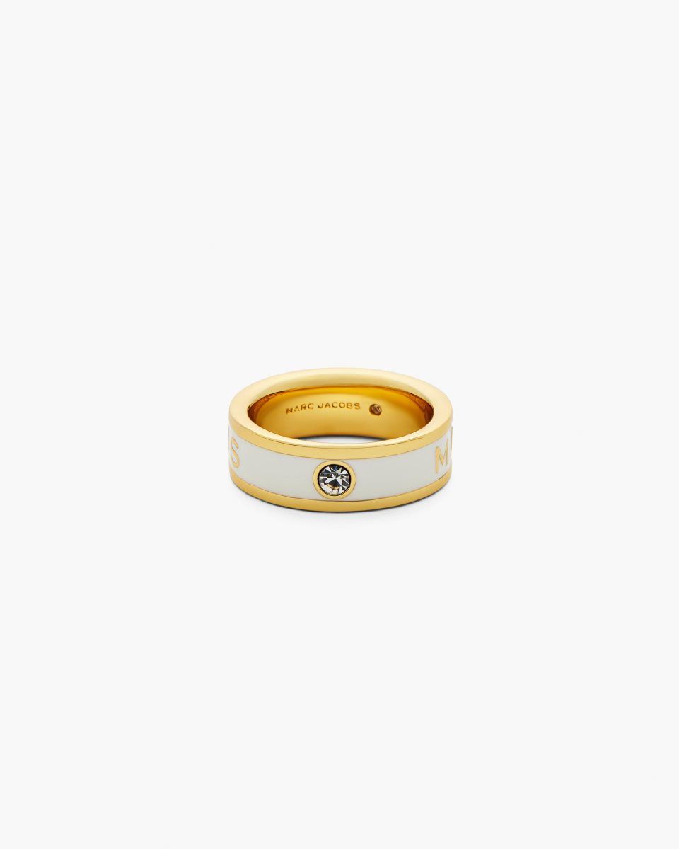 Δαχτυλιδια Marc Jacobs The Marc Jacobs Enamel Ring γυναικεια χρυσο χρωμα κρέμα | 162950ZDG