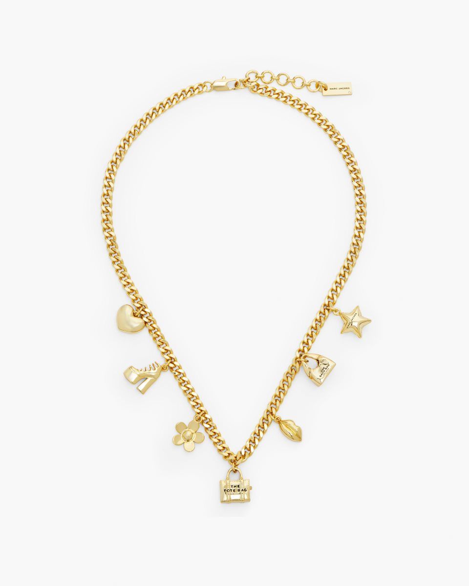 Κολιε Marc Jacobs The Mini Icon Charm Necklace γυναικεια ανοιχτο χρυσο χρωμα | 975832TFD