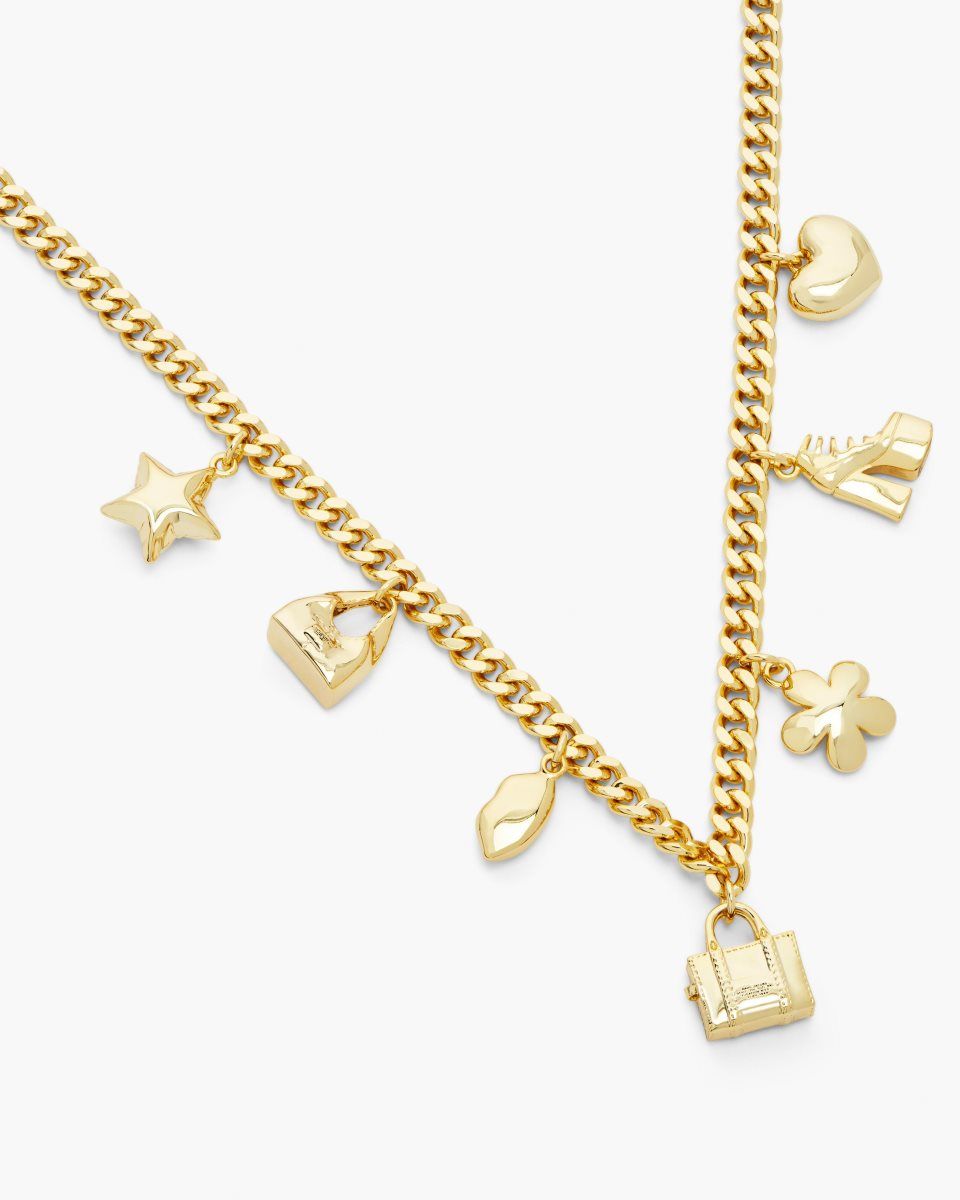 Κολιε Marc Jacobs The Mini Icon Charm Necklace γυναικεια ανοιχτο χρυσο χρωμα | 975832TFD