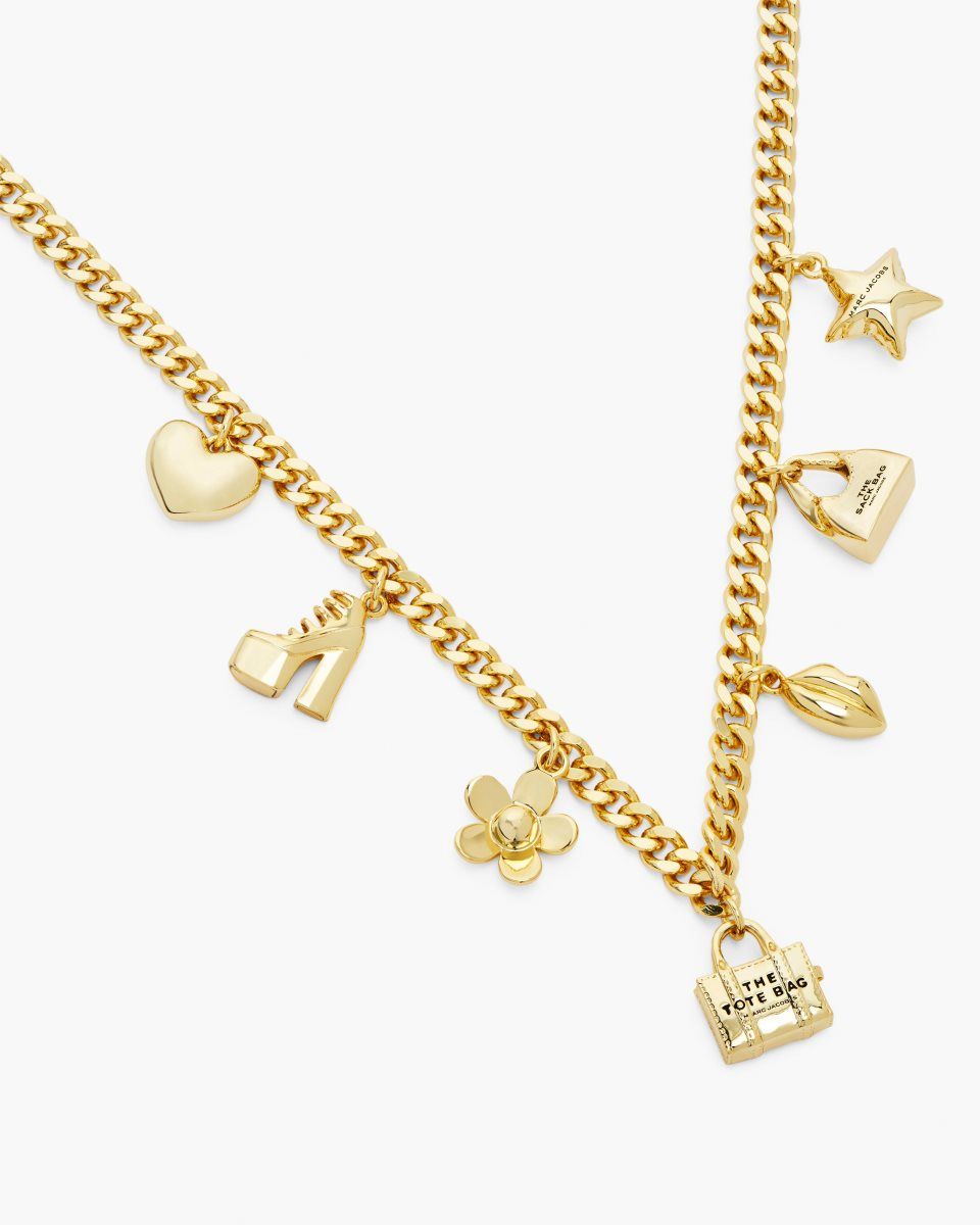 Κολιε Marc Jacobs The Mini Icon Charm Necklace γυναικεια ανοιχτο χρυσο χρωμα | 975832TFD