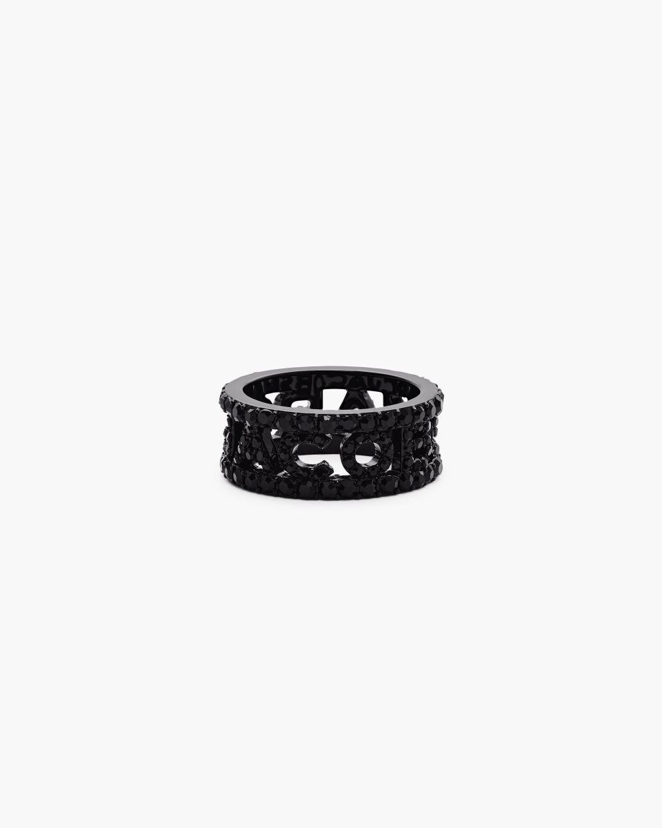 Δαχτυλιδια Marc Jacobs The Monogram Pave Ring γυναικεια μαυρα μαυρα | 795381PBR