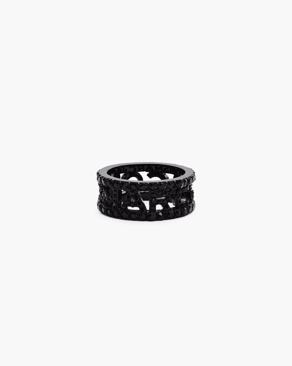 Δαχτυλιδια Marc Jacobs The Monogram Pave Ring γυναικεια μαυρα μαυρα | 795381PBR