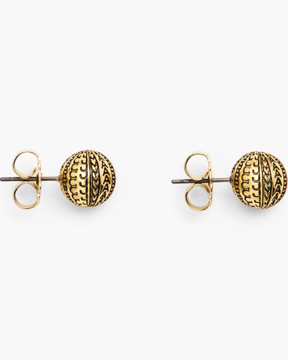 Σκουλαρικια Marc Jacobs The Monogram Stud Earrings γυναικεια ανοιχτο χρυσο χρωμα | 345891LAK