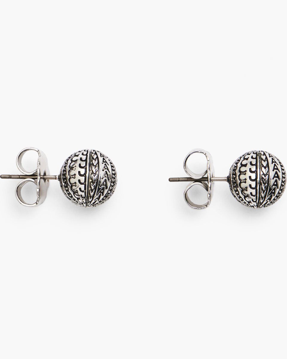 Σκουλαρικια Marc Jacobs The Monogram Stud Earrings γυναικεια ανοιχτο ασημι | 578912NXG