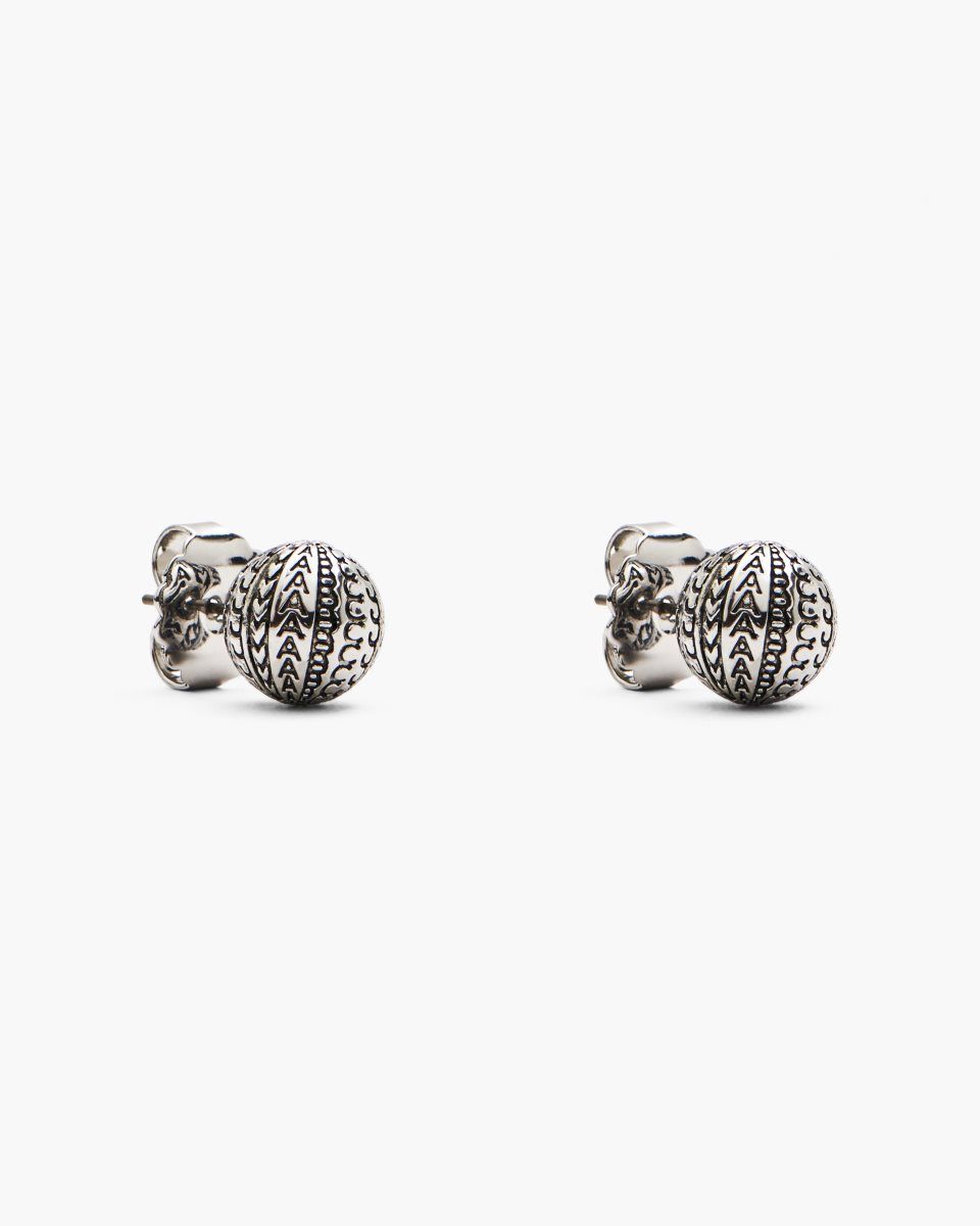 Σκουλαρικια Marc Jacobs The Monogram Stud Earrings γυναικεια ανοιχτο ασημι | 578912NXG