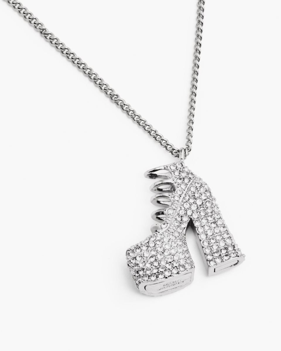 Κολιε Marc Jacobs The Pave Kiki Boot Necklace γυναικεια ασημι | 146237TSF