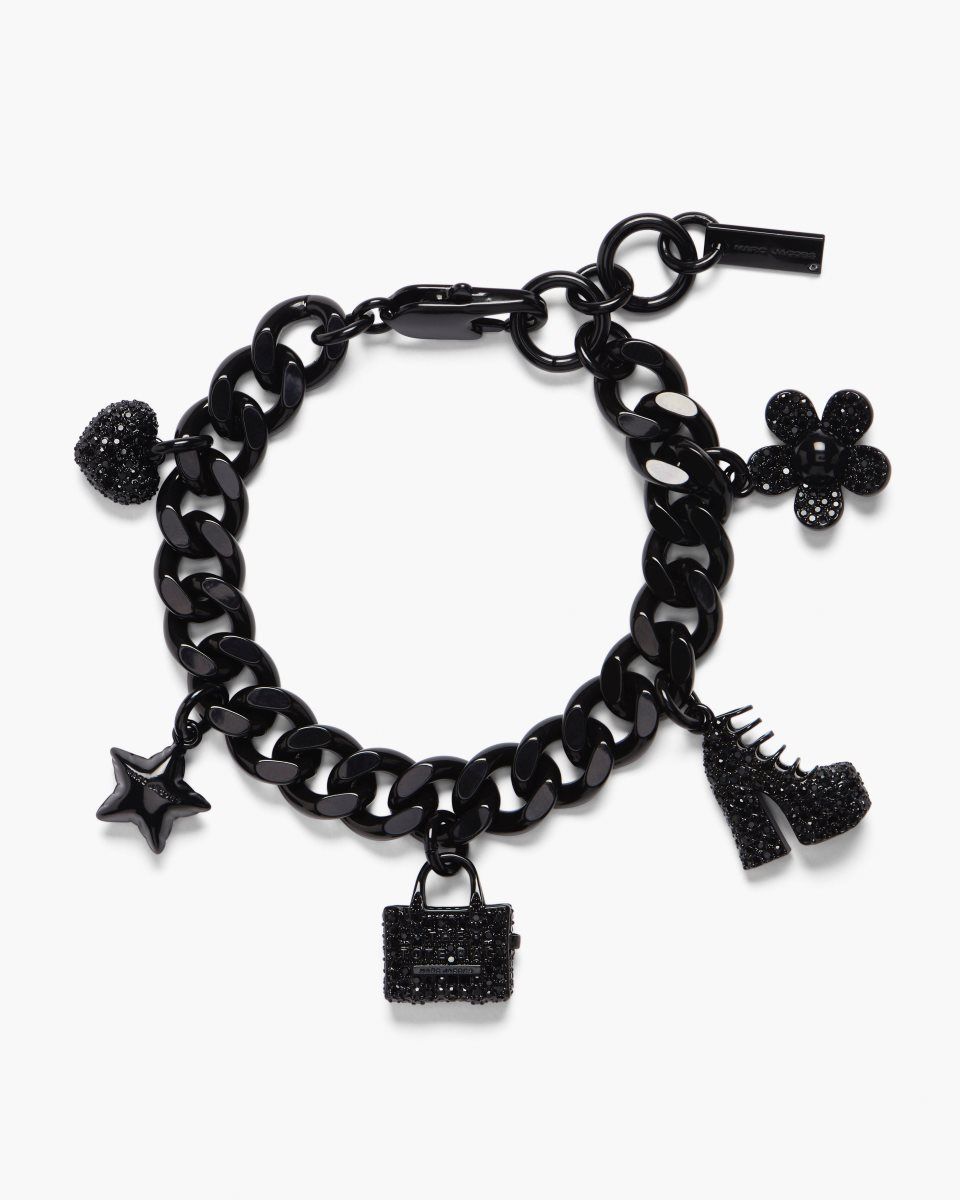 Βραχιολια Marc Jacobs The Pave Mini Icon Charm Bracelet γυναικεια μαυρα μαυρα | 478103MIR