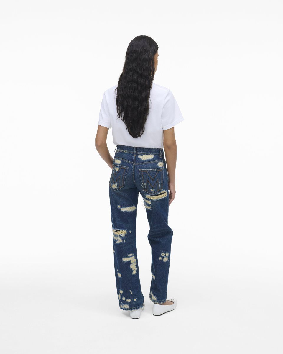 παντελονι Marc Jacobs The Rip And Repair Straight Jean γυναικεια μπλε σκουρο | 127648SCH