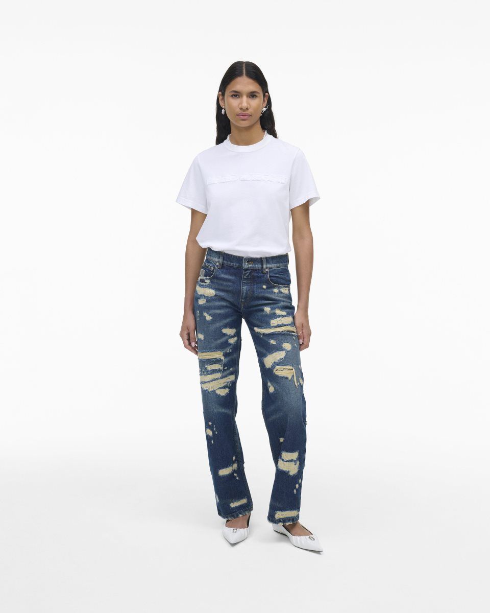 παντελονι Marc Jacobs The Rip And Repair Straight Jean γυναικεια μπλε σκουρο | 127648SCH