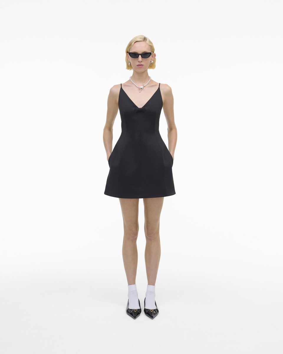 Φορεμα Marc Jacobs The Satin Bow Dress γυναικεια μαυρα | 537608WYA