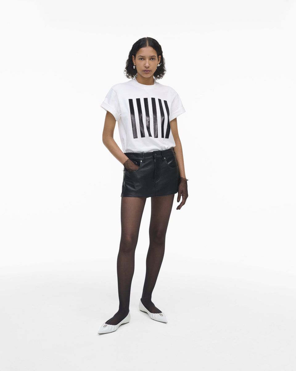 Αριστος Marc Jacobs The Stripe Box Tee γυναικεια ασπρα | 095762VPJ