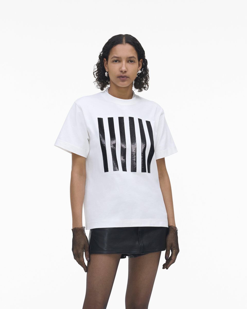 Αριστος Marc Jacobs The Stripe Box Tee γυναικεια ασπρα | 095762VPJ