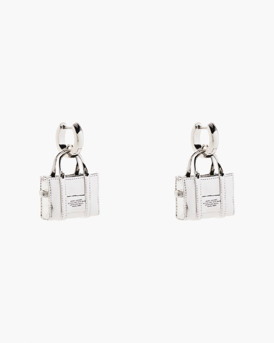 Σκουλαρικια Marc Jacobs The Tote Bag Earrings γυναικεια ανοιχτο ασημι | 109432CSP