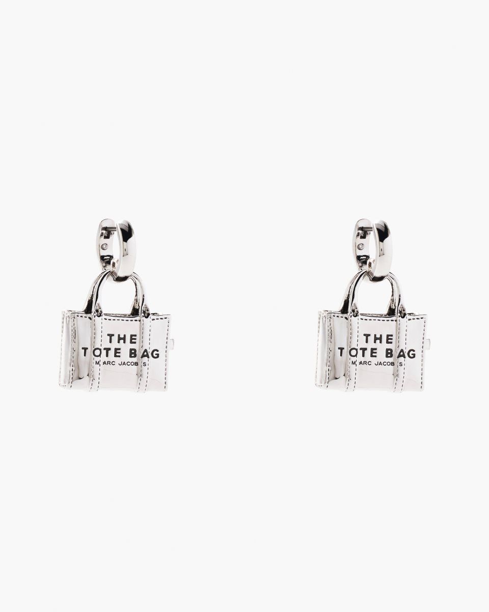 Σκουλαρικια Marc Jacobs The Tote Bag Earrings γυναικεια ανοιχτο ασημι | 109432CSP